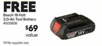 Lowe's Bosch 18-Volt 2.0-Ah Tool Battery offer