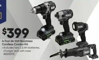 Lowe's 4-Tool 24-Volt Brushless Cordless Combo Kit offer