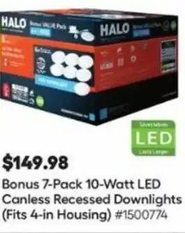 Lowe's Bonus 7-Pack 10-Watt LED Canless Recessed Downlights offer