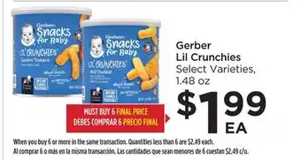 Food 4 Less Gerber lil crunchies offer