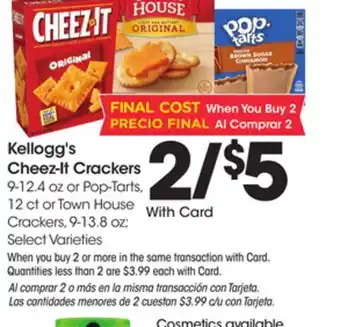 Ralphs Kellogg's cheez-it crackers offer