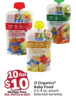 Vons O organics baby food offer