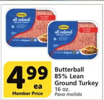 Vons Butterball 85% lean ground turkey offer