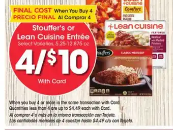 Ralphs Stouffer's or lean cuisine entrée offer