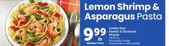 Vons Jumbo raw peeled & deveined shrimp offer