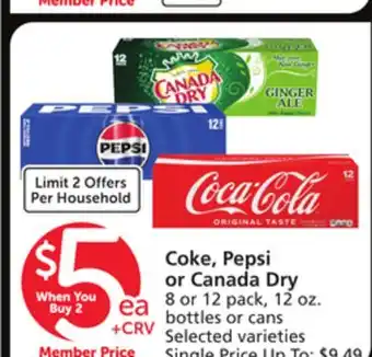 Vons Coke, pepsi or canada dry offer