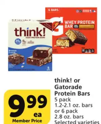 Vons Think! or gatorade protein bars offer