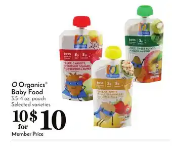 Pavilions O organics baby food offer