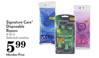 Pavilions Signature care disposable razors offer