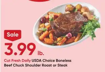 Stater Bros Usda choice boneless beef chuck shoulder roast or steak offer