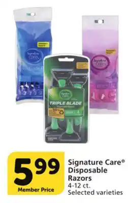 Albertsons Signature care disposable razors offer