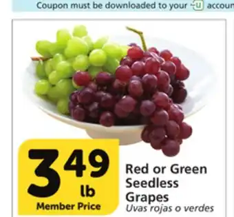 Albertsons Red or green seedless grapes offer