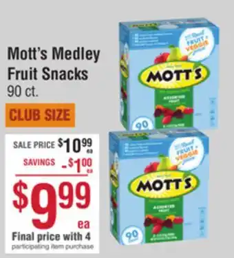 Smart & Final Mott's medley fruit snacks offer