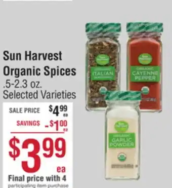 Smart & Final Sun harvest organic spices offer