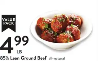 Fresh Thyme 85% lean ground beef offer