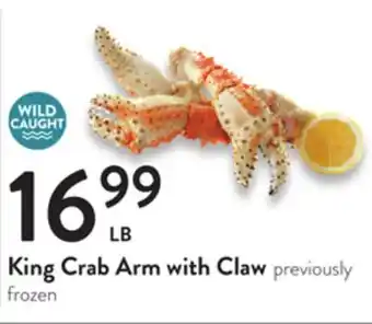 Fresh Thyme King crab arm with claw offer