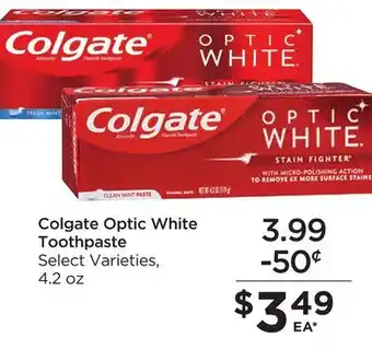 Food 4 Less Colgate optic white toothpaste offer