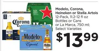 Food 4 Less Modelo, corona, heineken or stella artois offer