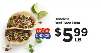 Food 4 Less Boneless beef taco meat offer