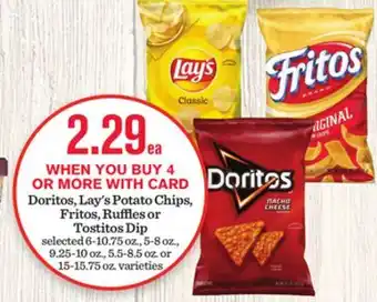 Mariano's Doritos, lay's potato chips, fritos, ruffles or tostitos dip offer