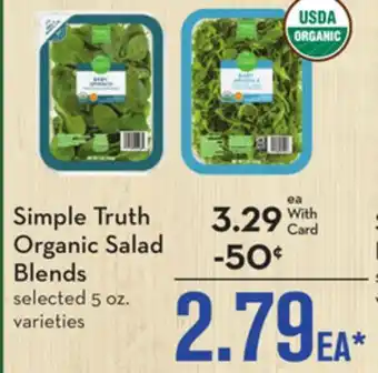Mariano's Simple truth organic salad blends offer