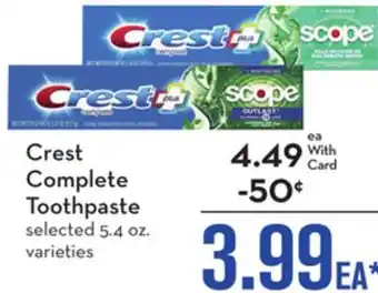 Mariano's Crest complete toothpaste offer