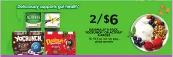 Jewel-Osco Danimals 6-pack, yocrunch or activia 4-packs offer