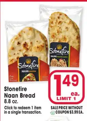 Jewel-Osco Stonefire naan bread offer