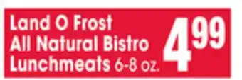 Jewel-Osco Land o frost all natural bistro lunchmeats offer