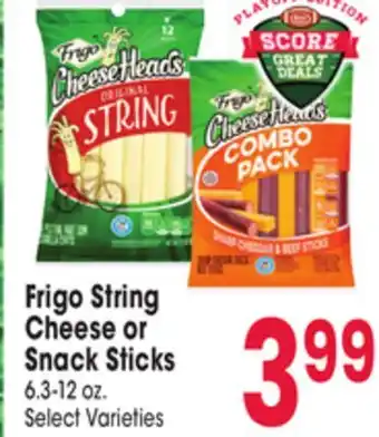 Jewel-Osco Frigo string cheese or snack sticks offer