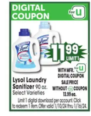 Jewel-Osco Lysol laundry sanitizer offer
