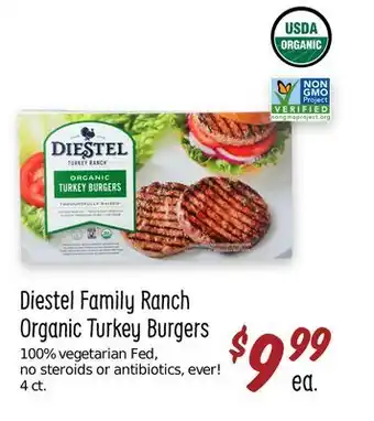 Sprouts Farmers Market Diestel family ranch organic turkey burgers offer