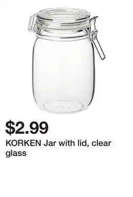 Ikea Korken jar with lid, clear glass offer