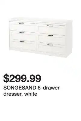 Ikea Songesand 6-drawer dresser, white offer