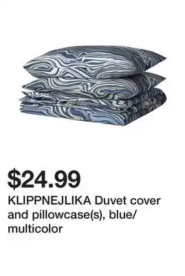 Ikea Klippnejlika duvet cover and pillowcase(s), blue/multicolor offer