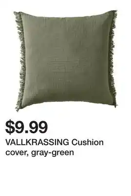 Ikea Vallkrassing cushion cover, gray-green offer