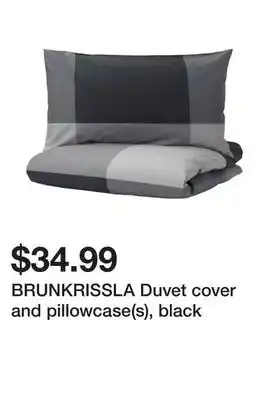 Ikea Brunkrissla duvet cover and pillowcase(s), black offer