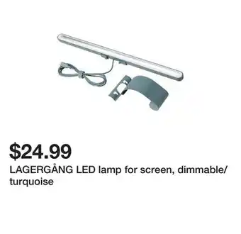 Ikea Lagergång led lamp for screen, dimmable/turquoise offer