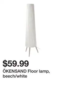 Ikea Ökensand floor lamp, beech/white offer