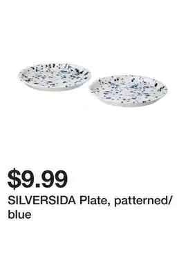 Ikea Silversida plate, patterned/blue offer