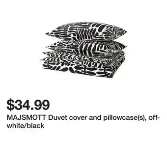 Ikea Majsmott duvet cover and pillowcase(s), off-white/black offer
