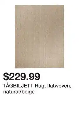 Ikea Tågbiljett rug, flatwoven, natural/beige offer