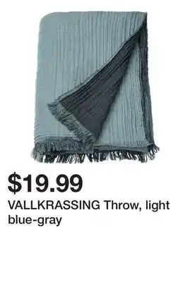 Ikea Vallkrassing throw, light blue-gray offer