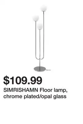 Ikea Simrishamn floor lamp, chrome plated/opal glass offer