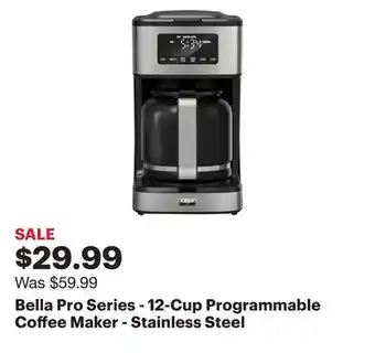 Best Buy Bella pro series - 12-cup programmable coffee maker - stainless steel offer
