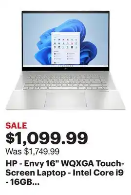 Best Buy Hp - envy 16 wqxga touch-screen laptop - intel core i9 - 16gb memory - nvidia geforce rtx 4060 - 1tb ssd - natural silver offer