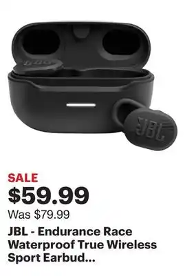 Best Buy Jbl - endurance race waterproof true wireless sport earbud headphones - black offer
