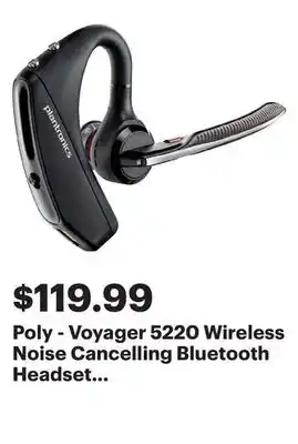 Best Buy Poly - voyager 5220 wireless noise cancelling bluetooth headset with amazon alexa - black offer