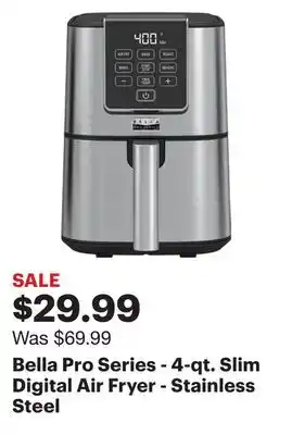 Best Buy Bella pro series - 4-qt. slim digital air fryer - stainless steel offer