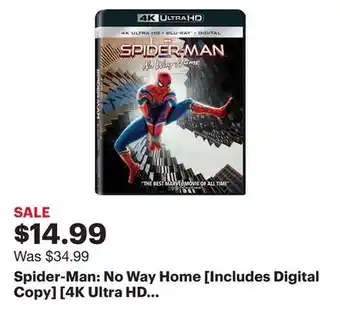 Best Buy Spider-man: no way home [includes digital copy] [4k ultra hd blu-ray/blu-ray] [2021] offer